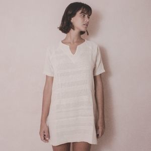 Natural rough mini dress